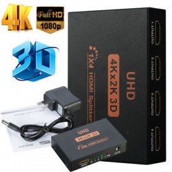 J&D Adaptador HDMI macho a hembra, adaptador HDMI plano (paquete de 4),  adaptador HDMI macho a hembra de ángulo recto de 90 y 270 grados, adaptador