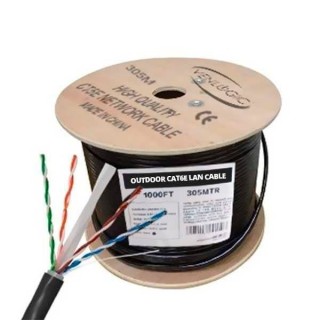 CABLE DE RED VENLOGIC CAT 6 PARA EXTERIOR COLOR NEGRO