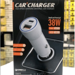 CARGADOR PARA CARRO LENOVO 38W TIPOC Y USB