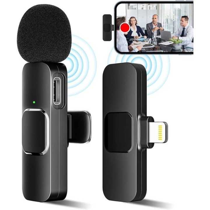 MICROFONO LAVALIER SOLAPA INALAMBRICO PARA IPHONE