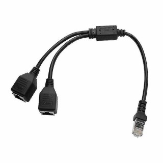 ADAPTADOR ESPLITER RJ45 DE 1 A 2 PUERTOS MODELO T CON CABLE