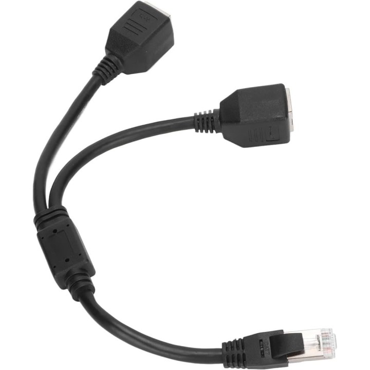 ADAPTADOR ESPLITER RJ45 DE 1 A 2 PUERTOS MODELO T CON CABLE