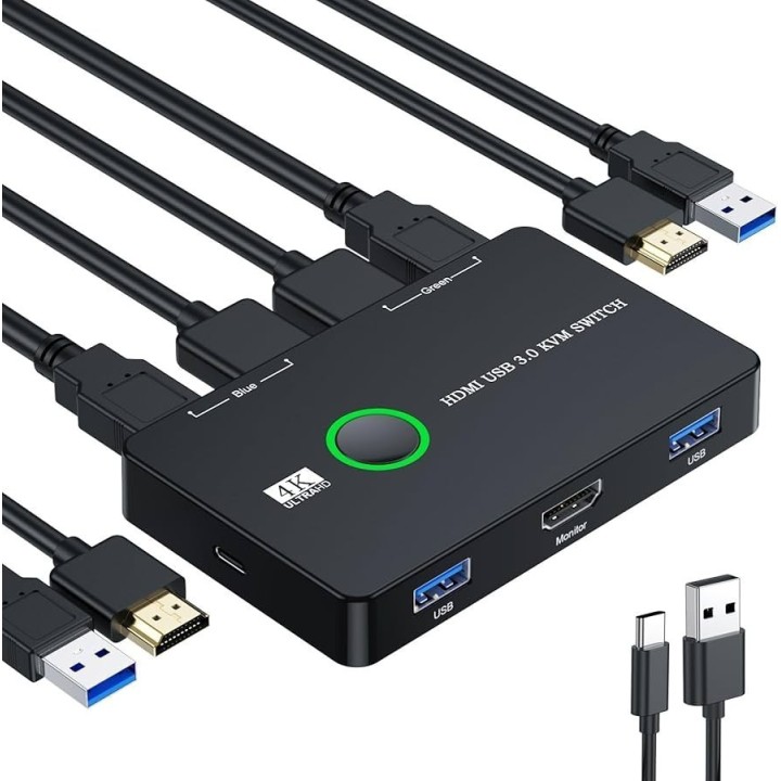 KVM HDMI USB SWITCH DE 2 PUIERTOS