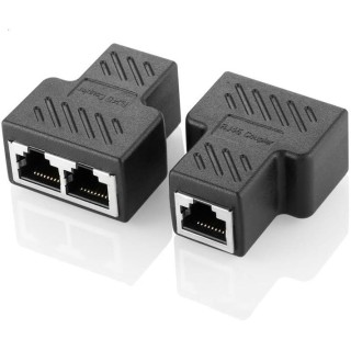 ADAPTADOR ESPLITER RJ45 DE 1 A 2 PUERTOS MODELO T