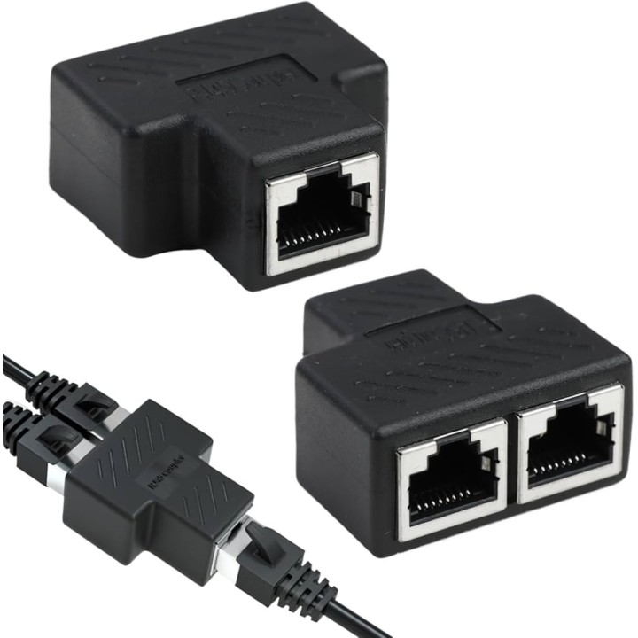 ADAPTADOR ESPLITER RJ45 DE 1 A 2 PUERTOS MODELO T