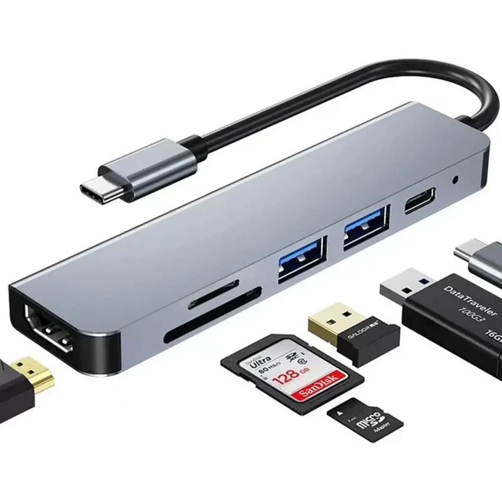 HUB USB C 6 EN 1 AERBES 4K