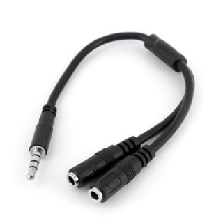 Divisor de Audio Jack a Auricular + Micrófono  para PC  y iPhone