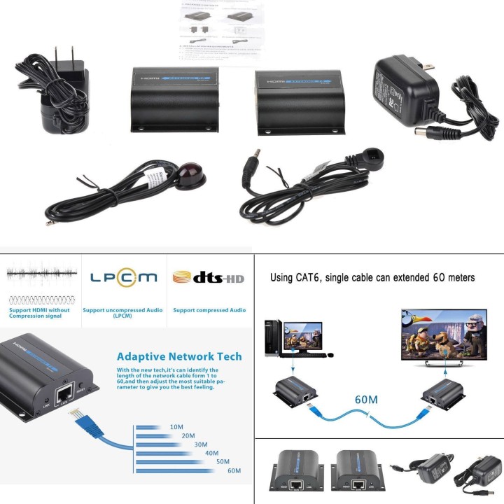 Extension HDMI Macho Mediante Cable RJ45 hasta 200 Pies