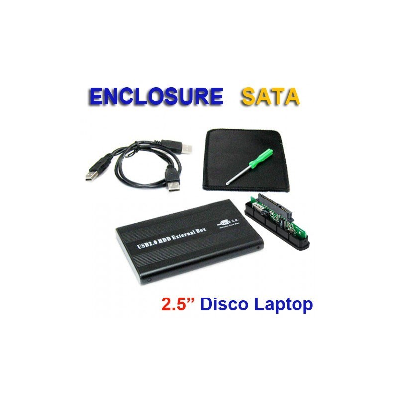 Enclosure SATA USB 2.0 para Disco Duro 2.5 de Laptops