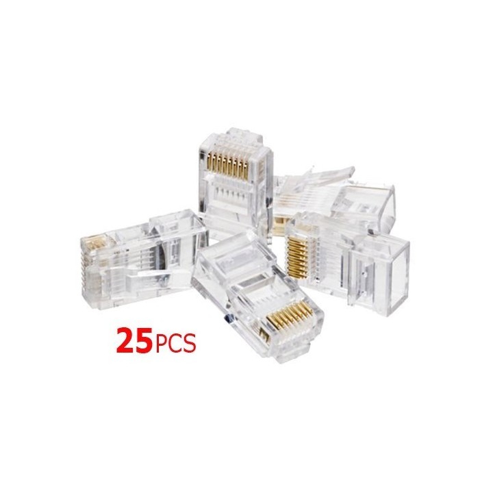 25pcs Conectores RJ45 para Cable de Red UTP