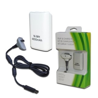 Bateria Recargable para Controles Inalambricos Xbox 360 4,800mAh + Cable USB para Cargar