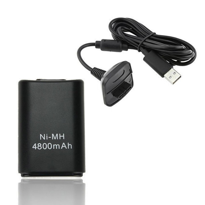 Bateria Recargable para Controles Inalambricos Xbox 360 4,800mAh + Cable USB para Cargar