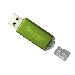 Mini Lector USB de Memoria MicroSD en Metal