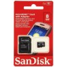 Memoria MicroSD SanDisk de  8GB Clase 4 + Adaptador SD