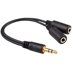 Cable jack splitter divisor audio macho 3,5 mm