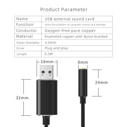 Adaptador de Audio Jack de 3,5mm auricular con micrófono para PC portátil