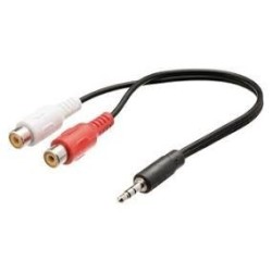 Mini Adaptador Jack a RCA Doble Hembra Audio