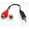 Mini Adaptador Jack a RCA Doble Hembra Audio