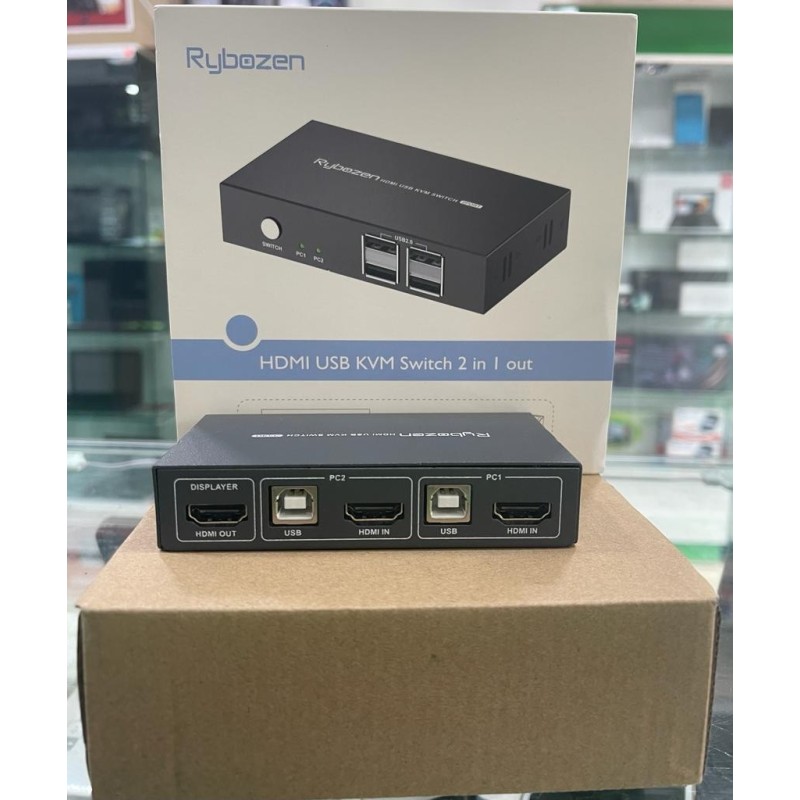 HDMI USB KVM SWITCH 2 EN 1 RYBOZEN