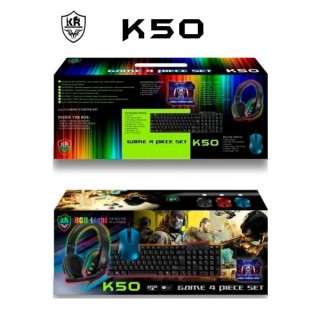 Combo Gamer Kit 4 Piezas Teclado + Mouse + Audífonos + Pad Mouse K50