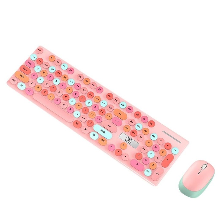 COMBO TECLADO GAMER ROSADO N620