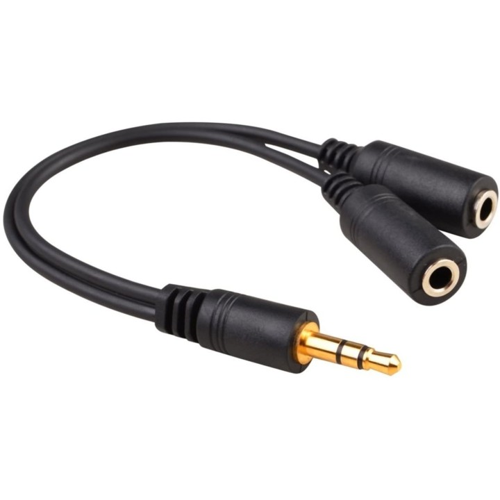 Cable jack splitter divisor audio macho 3,5 mm