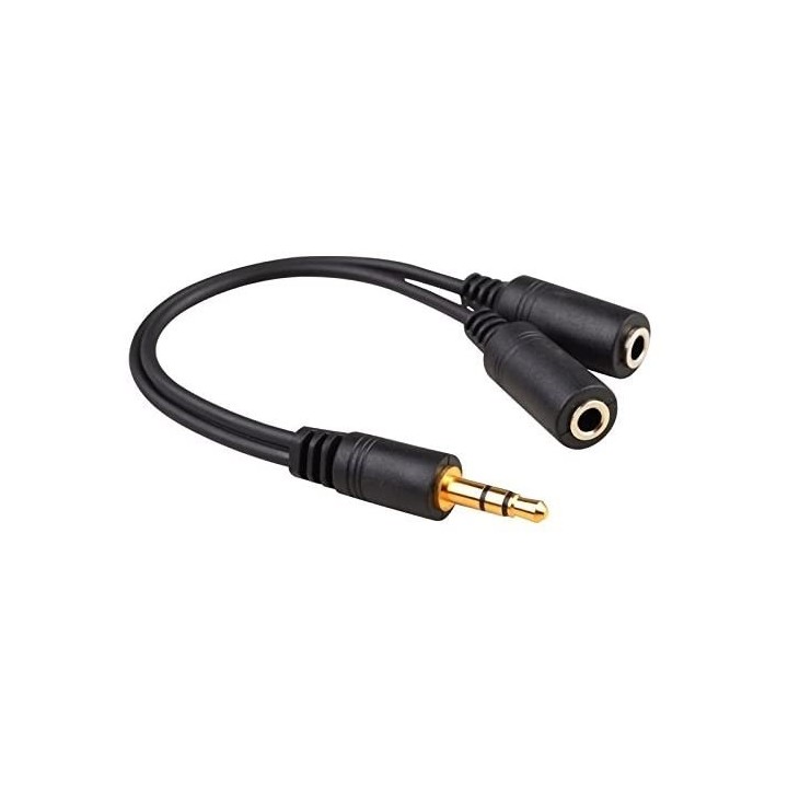 Cable jack splitter divisor audio macho 3,5 mm