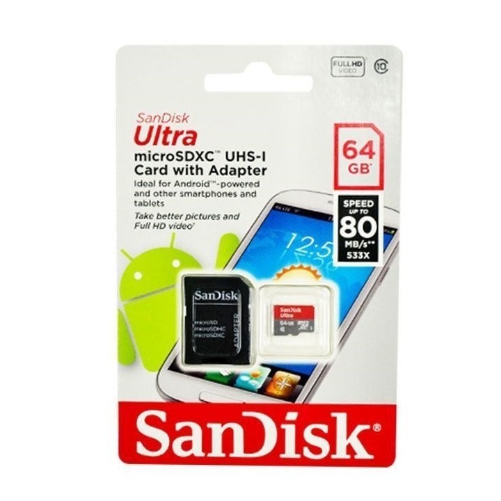 Memoria MicroSD SanDisk Ultra de 64 GB